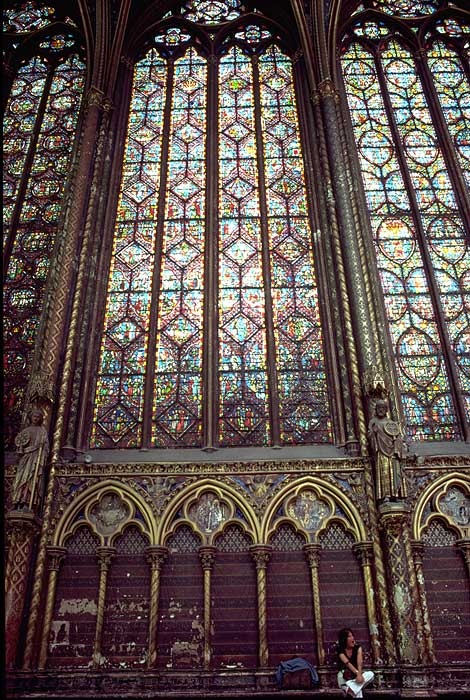 France Paris Sainte Chapelle Interior Elevation Of Upper