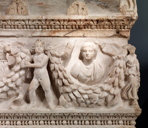 Garland Sarcophagus, front detail