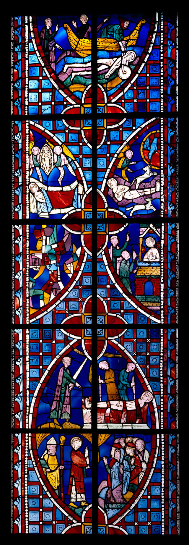 Panels from a Window Showing the Life and Martyrdom of St. Vincent of Saragossa