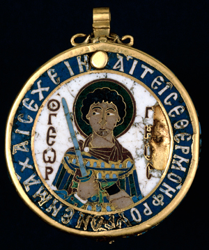 Reliquary Pendant of St. Demetrios with St. George, front