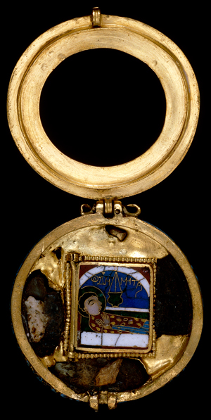 Reliquary Pendant of St. Demetrios with St. George, reverse open