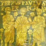 Gold Glass with Sts. Peter and Paul and Peregrina, detail