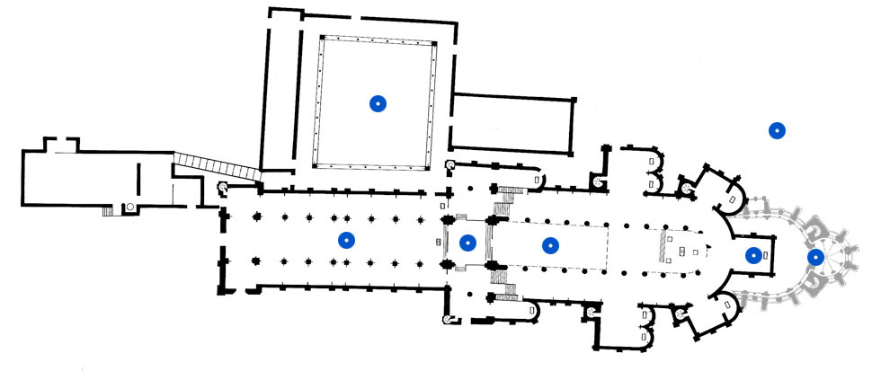 Floor plan of Canterbury Cathedral, 12th-14th century